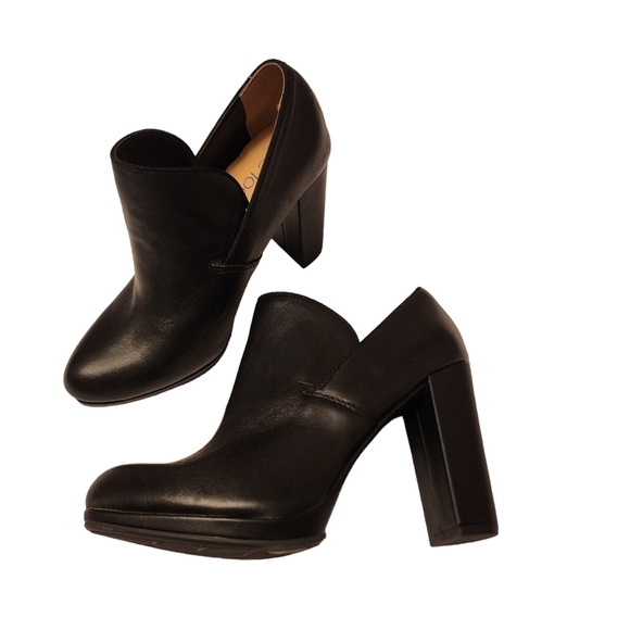 Me Too Cara Black Leather Heels Womens 7 - Picture 1 of 10